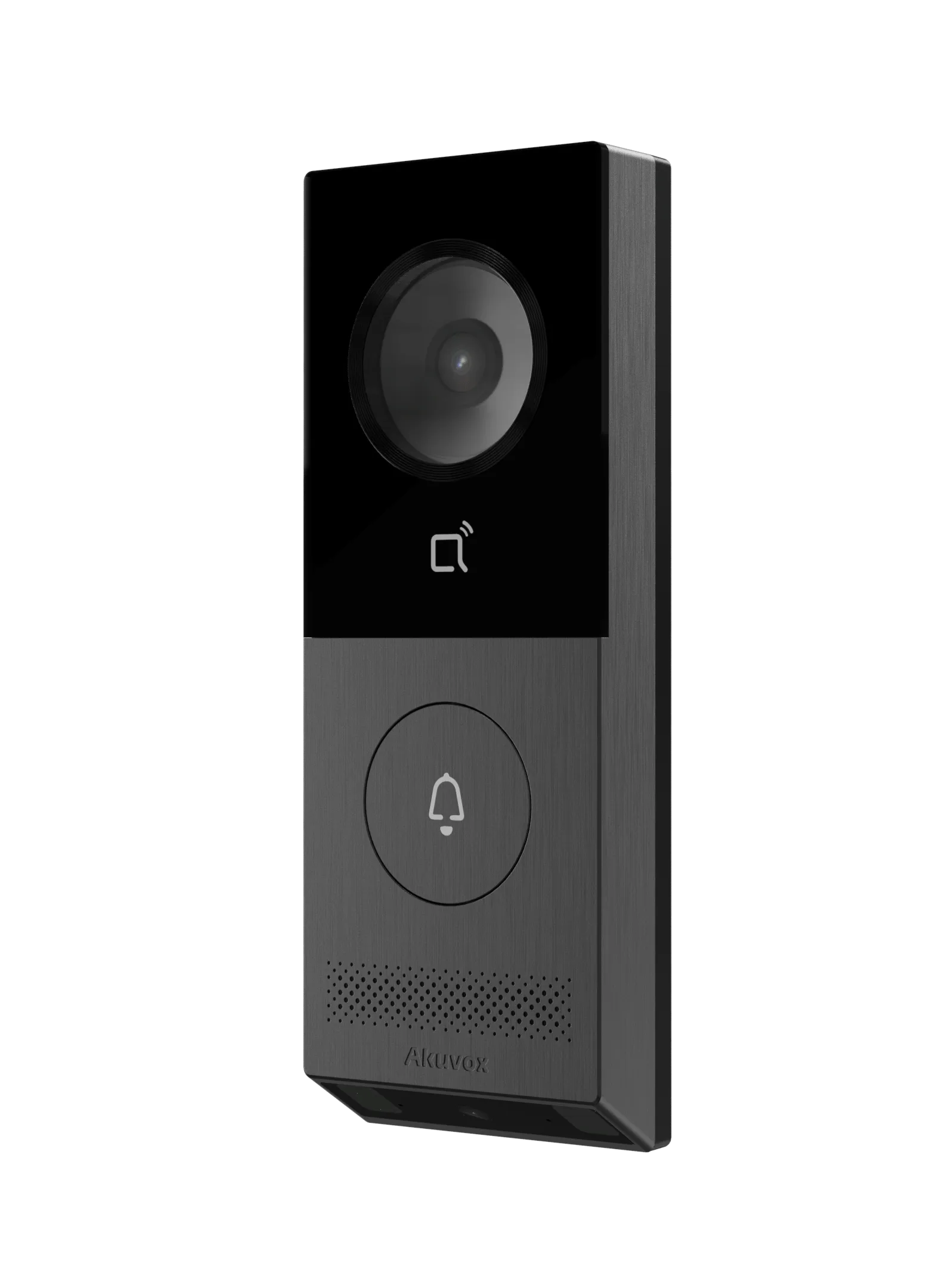 Prémiový jednotlačidlový interkom Akuvox X910 v elegantnom hliníkovom vyhotovení, vybavený duálnou 5MP kamerou so 150° záberom. Vďaka AI detekcii zásielok a odolnosti IP66 je ideálnym bezpečnostným riešením pre luxusné rezidencie