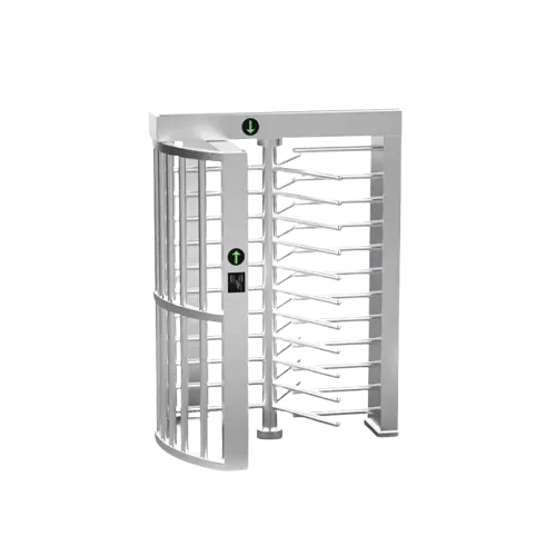 Celotelový prístupový turniket DS411 v elegantnom čiernom vyhotovení s vysokou úrovňou zabezpečenia, robustnou oceľovou konštrukciou a obojsmernou kontrolou vstupu pre priemyselné areály a športové štadióny.