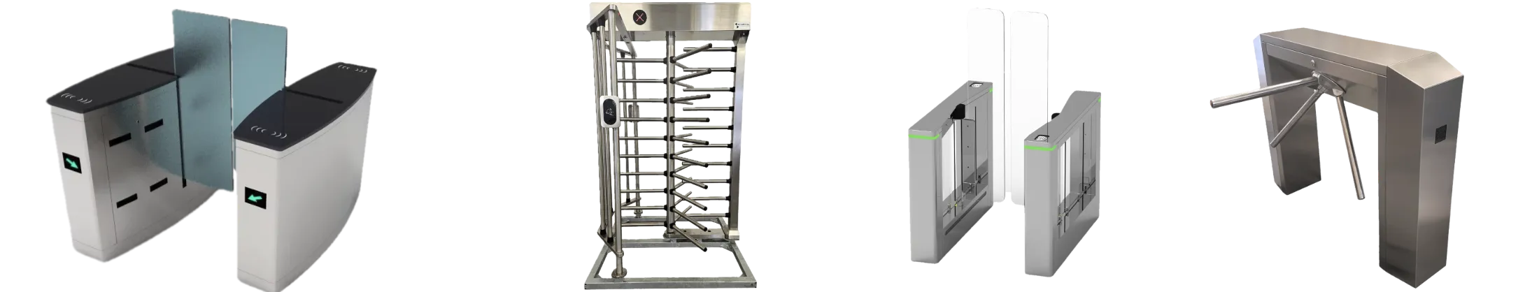 Prehľad riešení pre kontrolu vstupu: Od moderných rýchlobežných presklených brán a tripod turniketov až po prísne bezpečnostný celotelový turniket DS411 v celonerezovom vyhotovení pre priemyselné areály.