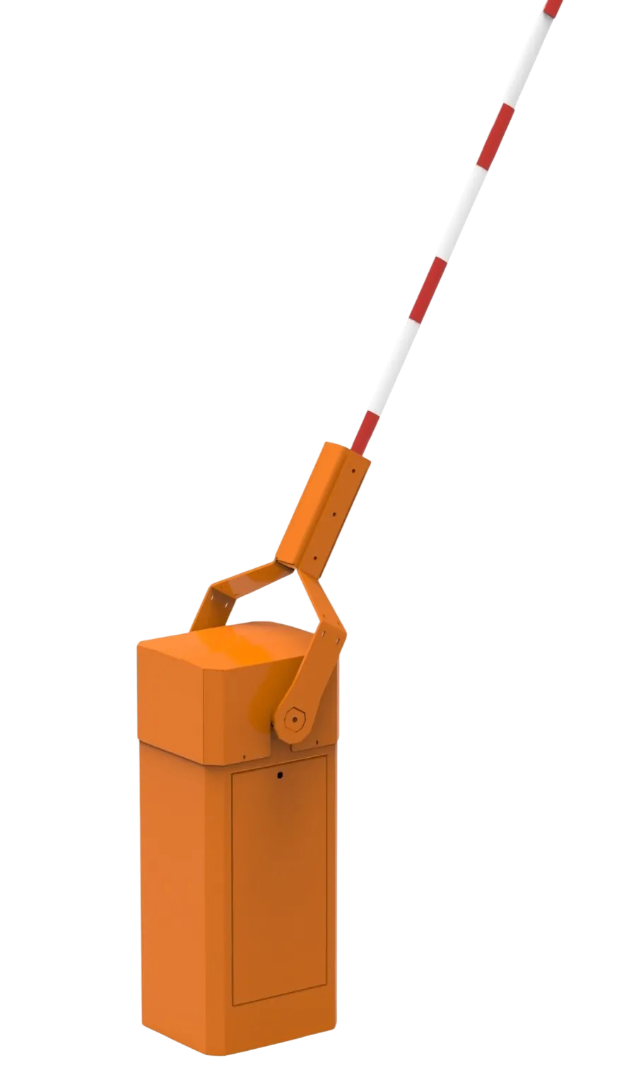 Vysokovýkonná automatická parkovacia závora RB 53 s rýchlym časom otvárania, masívnou hliníkovou konštrukciou a digitálnou riadiacou jednotkou pre bezpečné riadenie dopravy v logistických centrách a priemyselných parkoch.